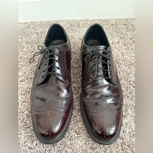 Florsheim Men's Kenmoor Wingtip Oxford Burgundy Designer Dress Shoes Size 9.5